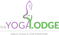 Purple, Green Logo for The Yoga Lodge